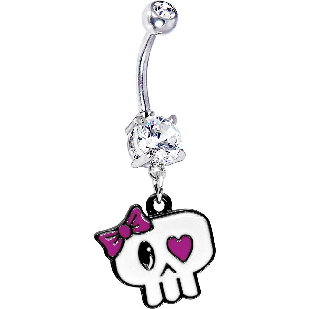 Crystalline Gem Heart Eye Bow Skull Belly Ring