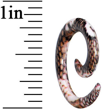8 Gauge Blushing Snake Skin Acrylic Spiral Taper
