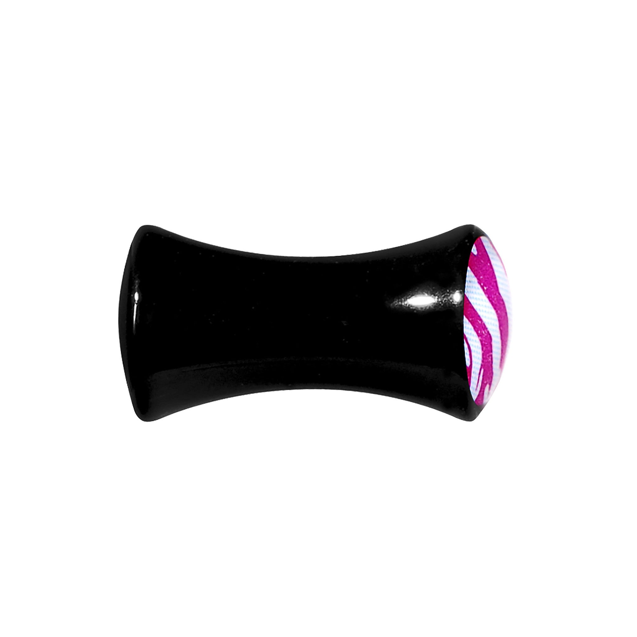 4G Acrylic Pink White Zebra Saddle Plug
