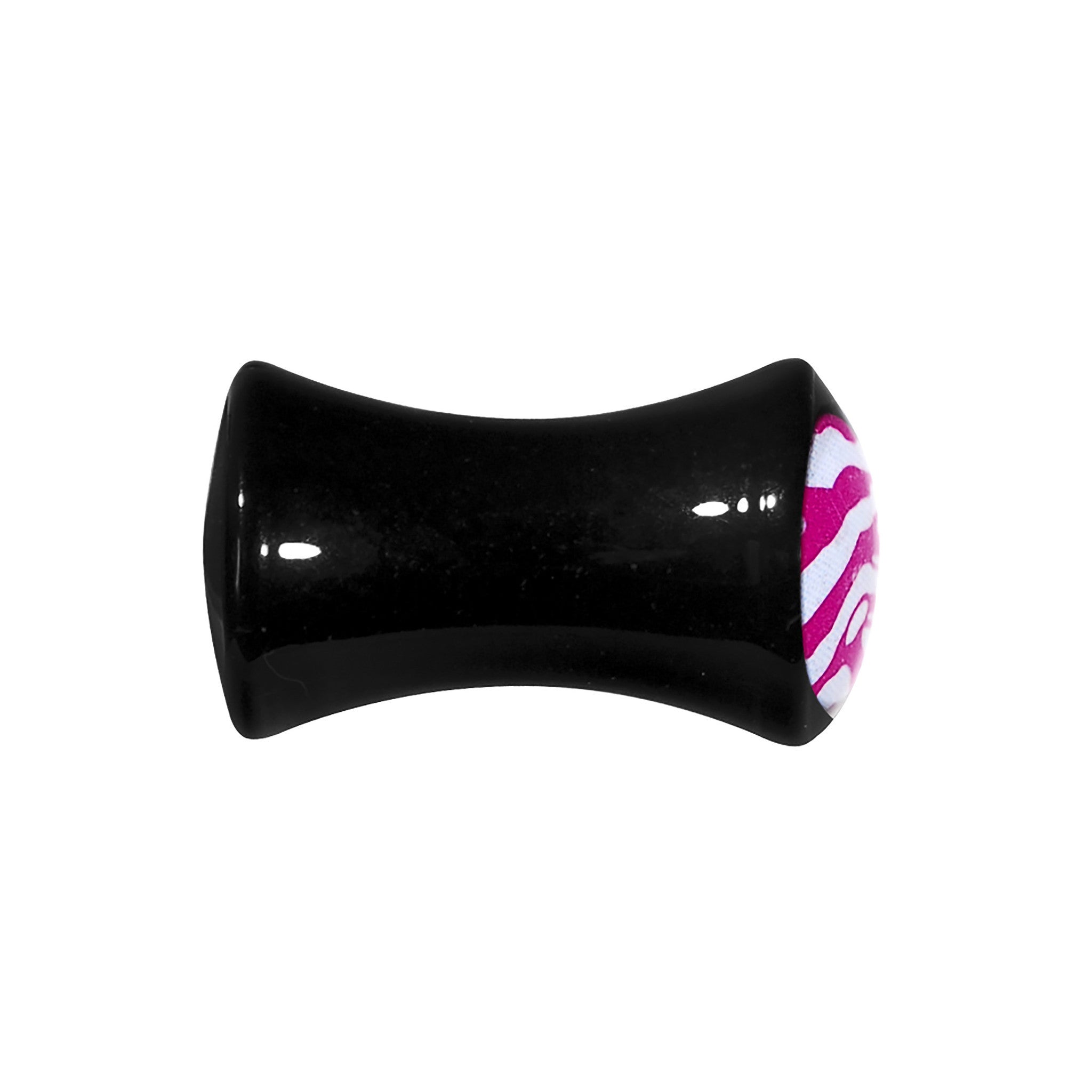 2G Acrylic Pink White Zebra Saddle Plug