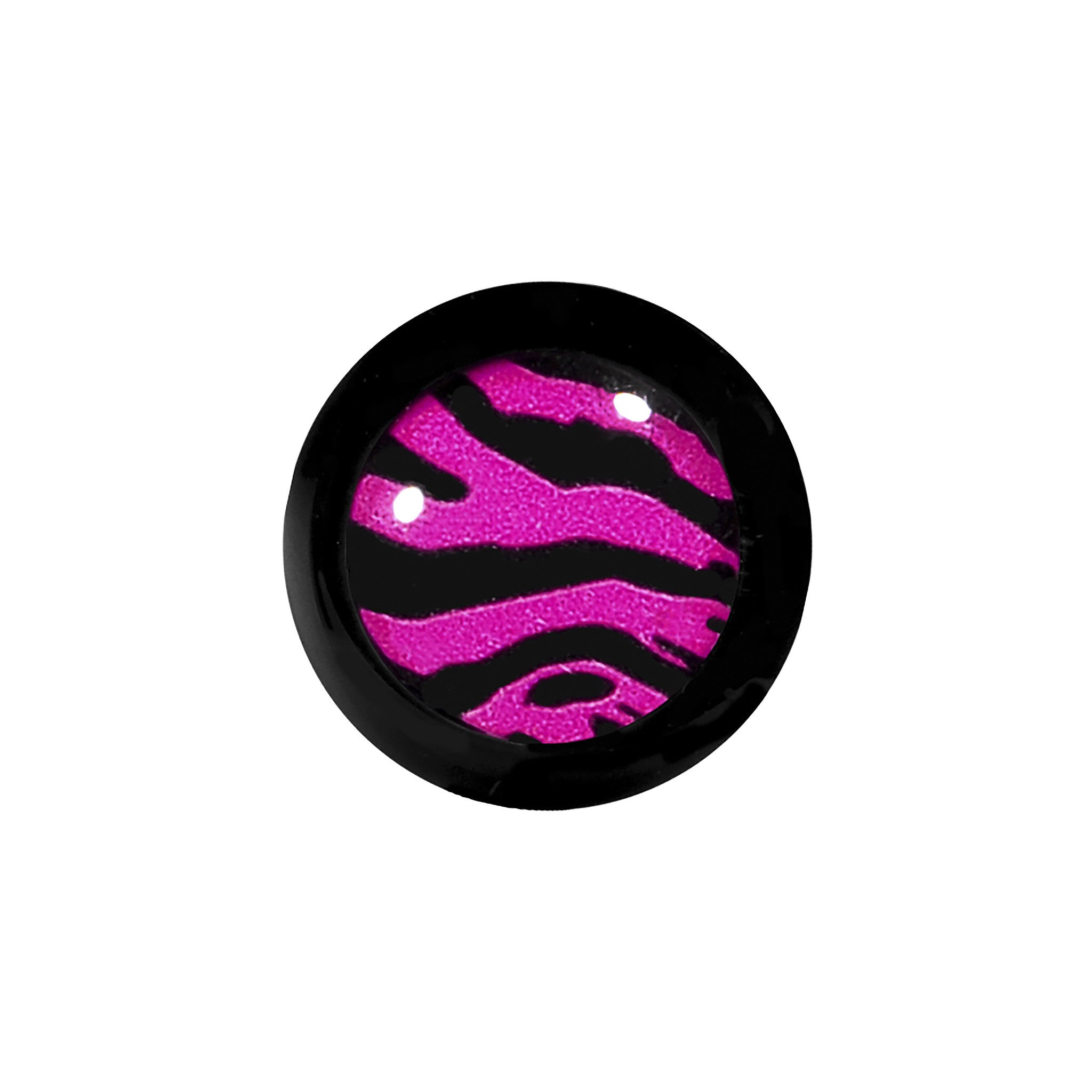 2G Acrylic Pink Black Zebra Saddle Plug
