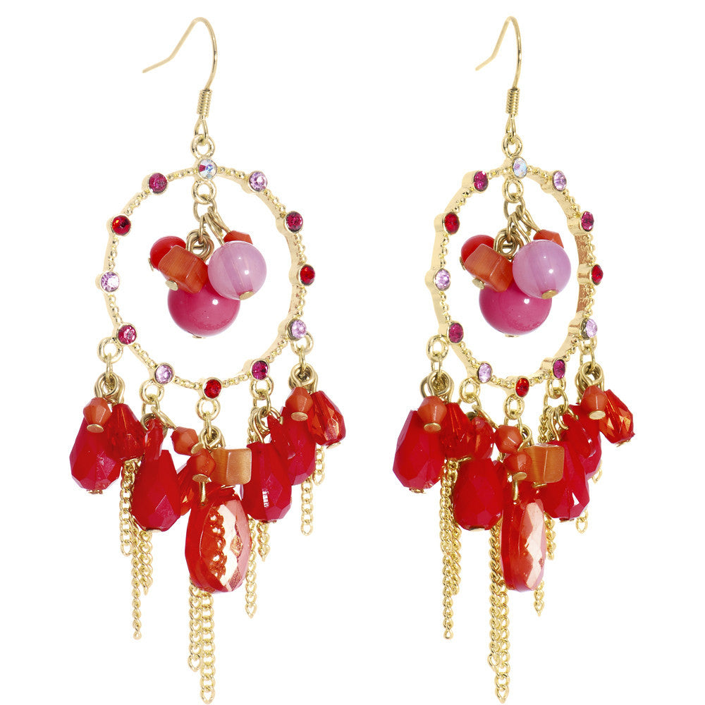 Captivating Coral Chandelier Earrings