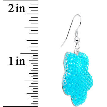 Chic Blue Flower Dangle Earrings