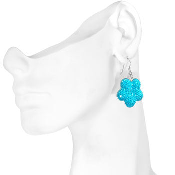 Chic Blue Flower Dangle Earrings