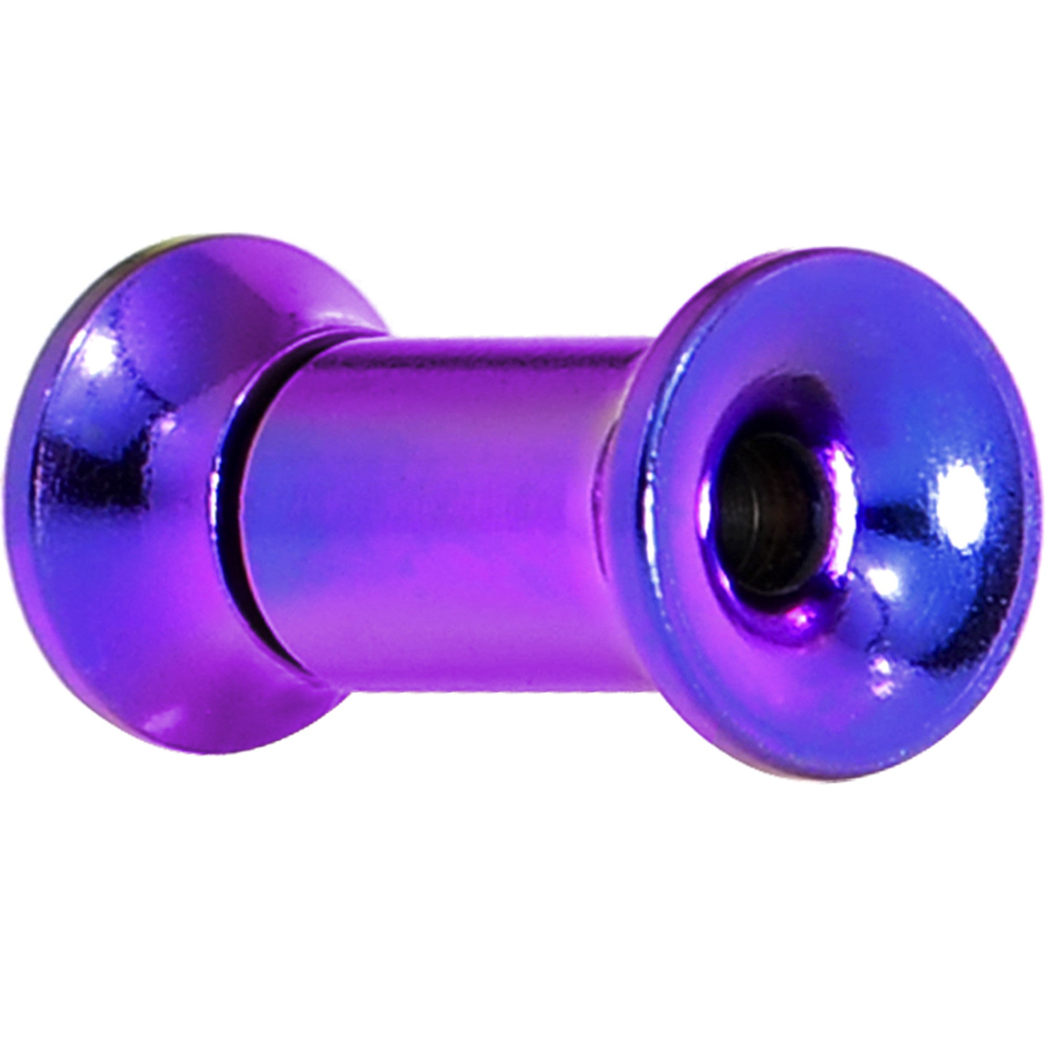 6G Purple Anodized Titanium Steel Internally Threaded Screw Fit Plug