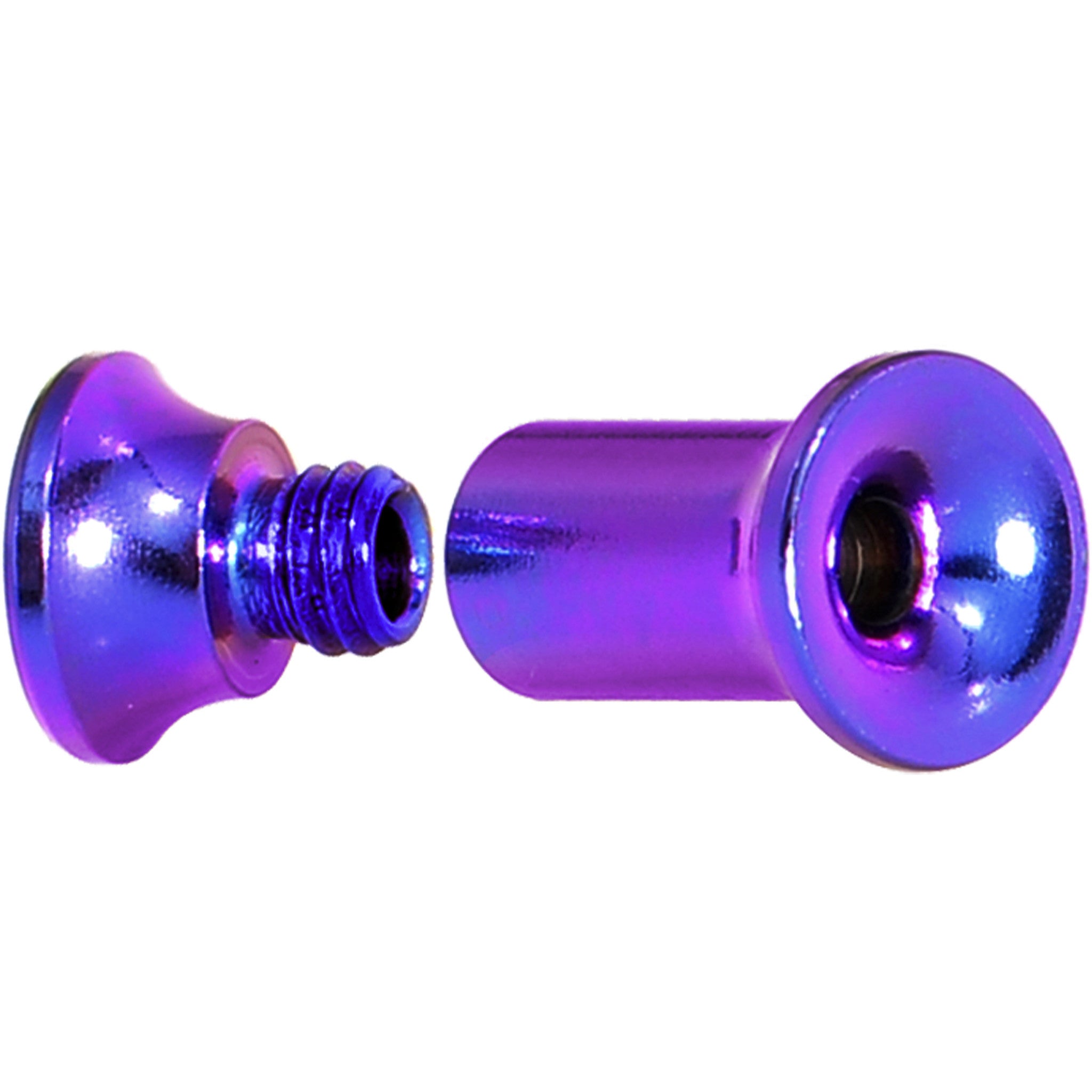 6G Purple Anodized Titanium Steel Internally Threaded Screw Fit Plug