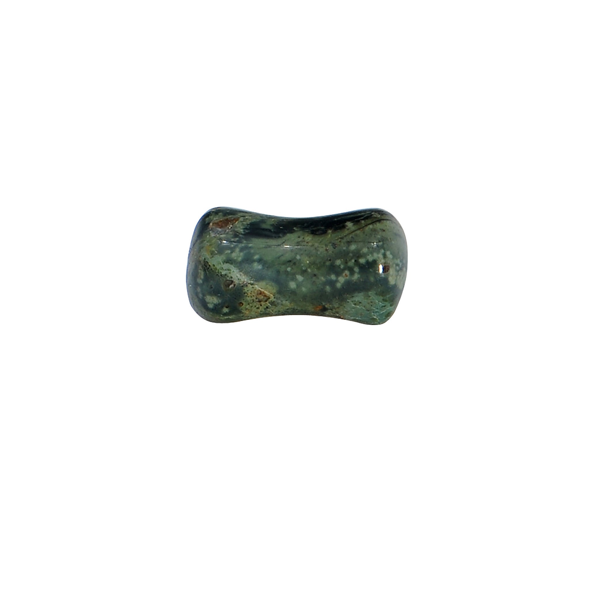 2G Green Eye Jasper Natural Stone Saddle Plug