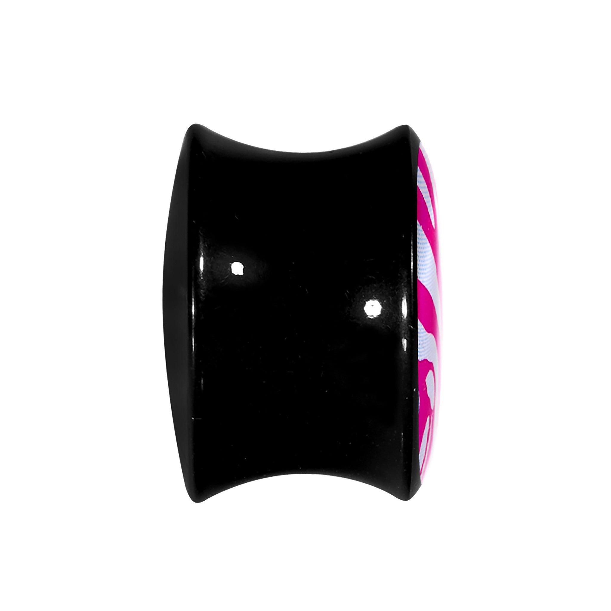 5/8 Acrylic Pink White Zebra Saddle Plug