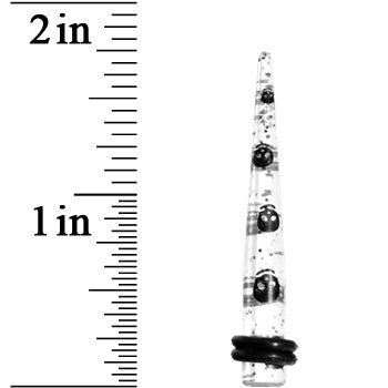 4G Clear Acrylic Glitter Black Skull Confetti Taper