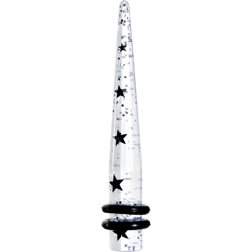 2G Clear Acrylic Glitter Black Star Confetti Taper