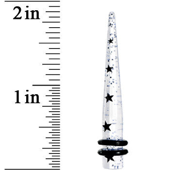 2G Clear Acrylic Glitter Black Star Confetti Taper
