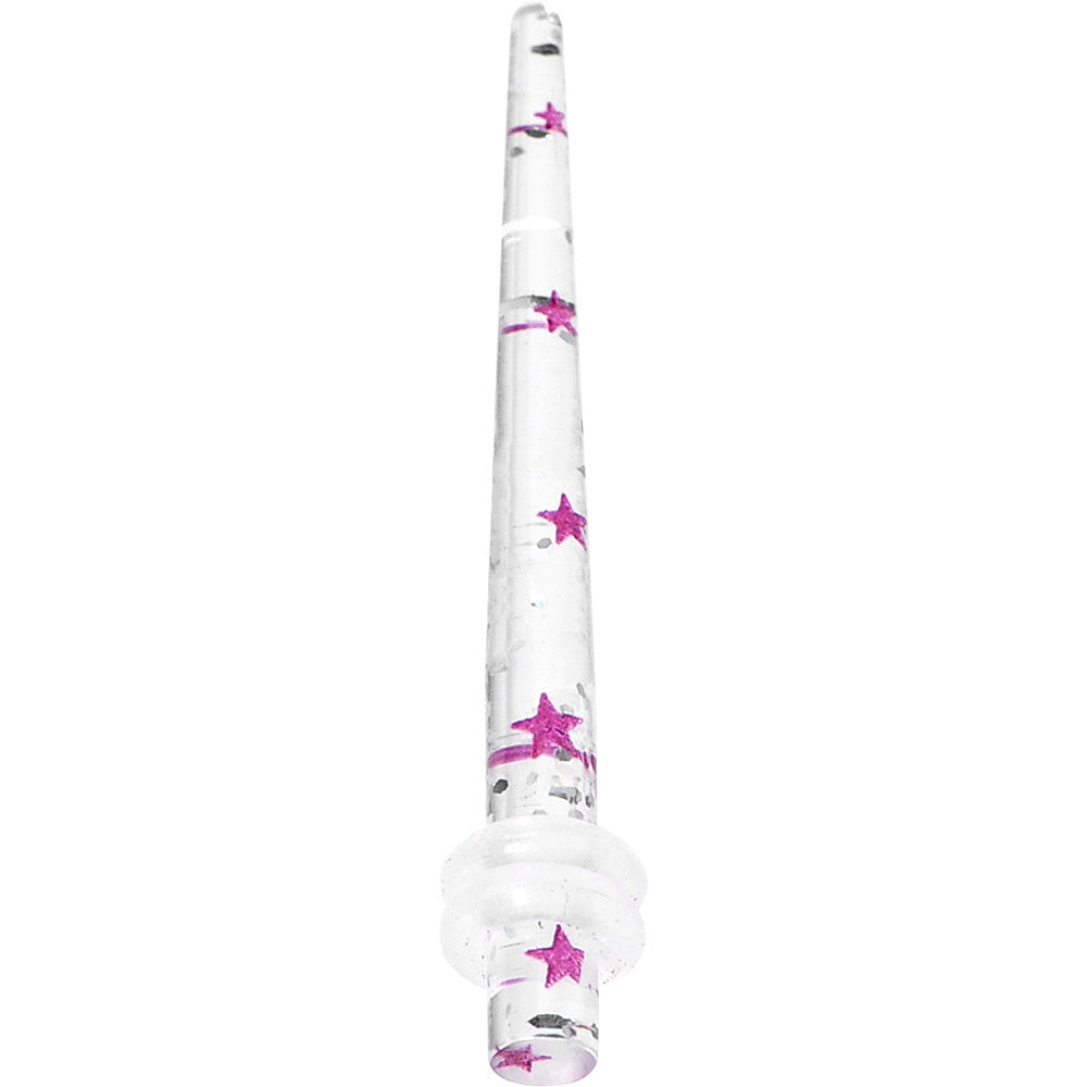 8G Clear Acrylic Glitter Purple Star Confetti Taper