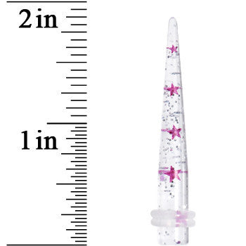 2G Clear Acrylic Glitter Purple Star Confetti Taper