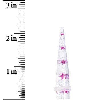 00G Clear Acrylic Glitter Purple Star Confetti Taper