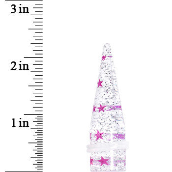5/8 Clear Acrylic Glitter Purple Star Confetti Taper
