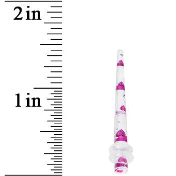 8G Clear Acrylic Glitter Purple Heart Confetti Taper