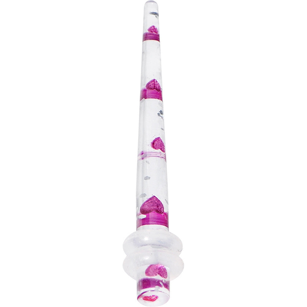 8G Clear Acrylic Glitter Purple Heart Confetti Taper