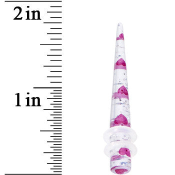 4G Clear Acrylic Glitter Purple Heart Confetti Taper