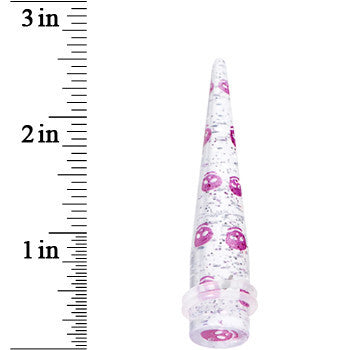 1/2 Clear Acrylic Glitter Purple Skull Confetti Taper