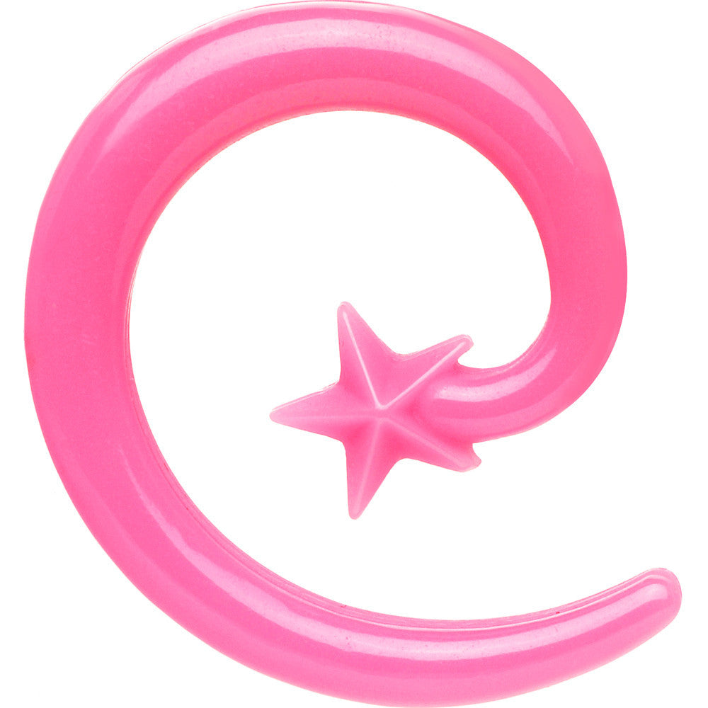 4G Pink Acrylic Shooting Star Spiral Taper