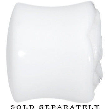 9/16 White Rose Flower Acrylic Saddle Plug