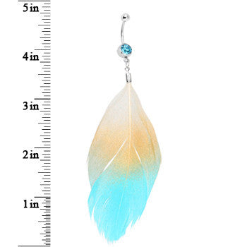 Natural Serenity Feather Dangle Belly Ring