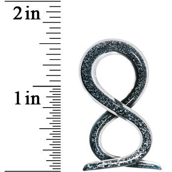 4G Silver Dichroic Glass Double Twist Taper