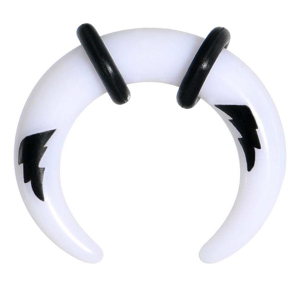 4G White Acrylic Black Lightning Buffalo Taper