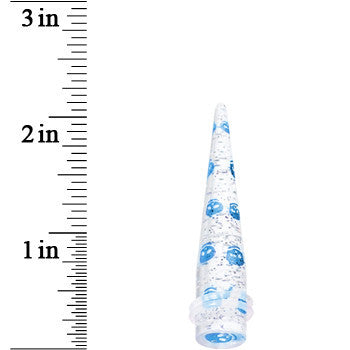 00G Clear Acrylic Glitter Blue Skull Confetti Taper