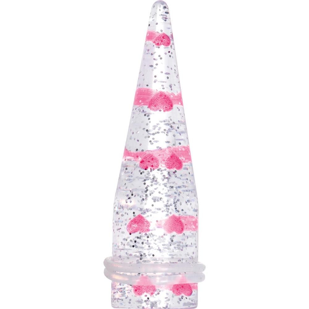 Clear Acrylic Glitter Pink Heart Confetti Taper 8G to 16mm