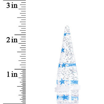 5/8 Clear Acrylic Glitter Blue Star Confetti Taper