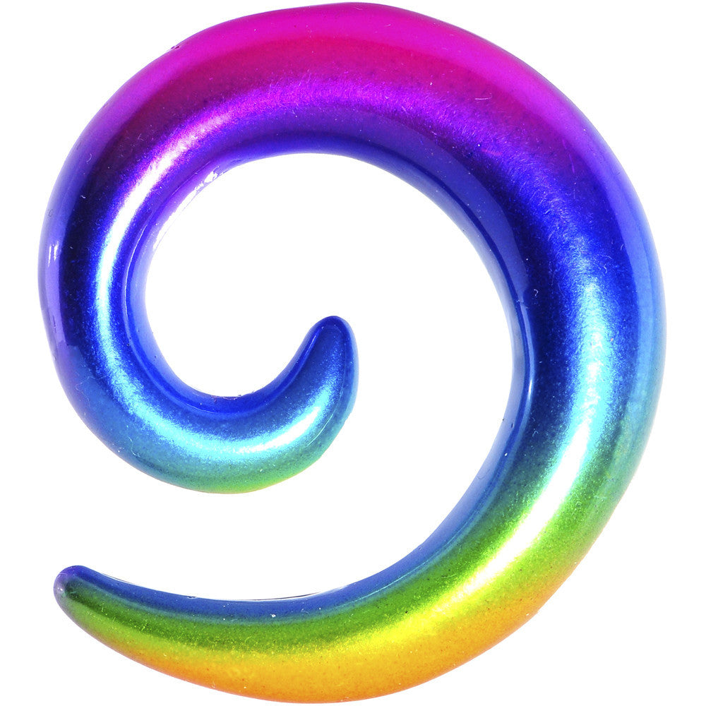 1/2 Acrylic Electric Rainbow Spiral Taper