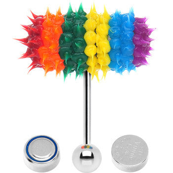Rainbow Siicone Spike Thrasher LIX Vibrating Tongue Ring