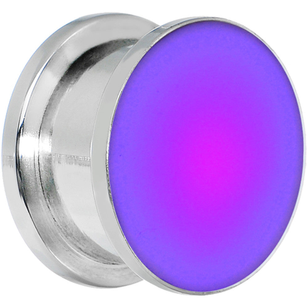 5/8  Stainless Steel Purple LED Light Up Screw Fit Plug