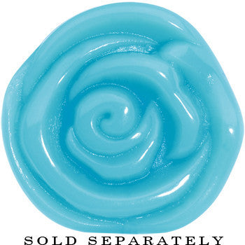 7/8 Blue Rose Flower Acrylic Saddle Plug