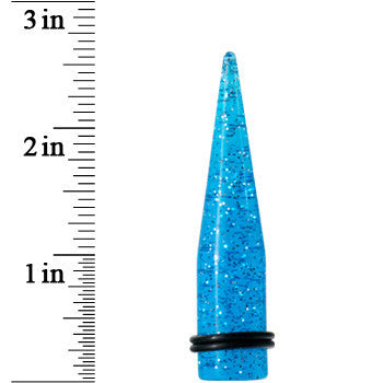 9/16 Blue Acrylic Silver Glitter Taper