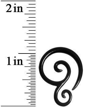 8 Gauge Black Acrylic Swirl Spiral Taper