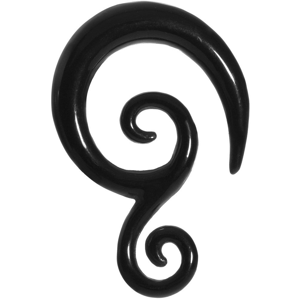 7.5mm Black Acrylic Swirl Spiral Taper