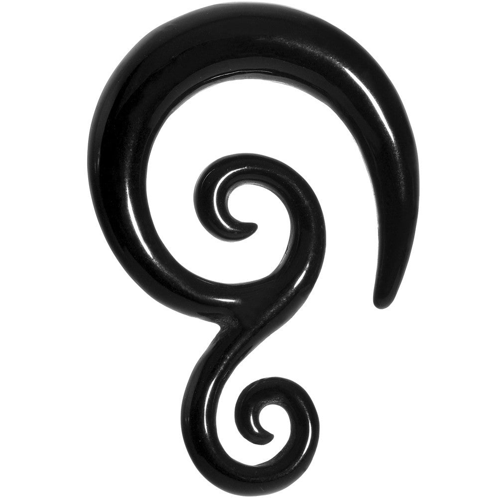 9mm Black Acrylic Swirl Spiral Taper