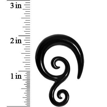 9mm Black Acrylic Swirl Spiral Taper
