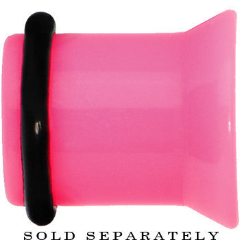 5/8 Pink Acrylic Black Star Single Flare Plug