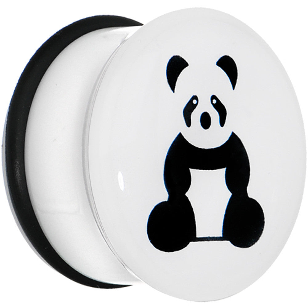7/8 White Acrylic Panda Bear Single Flare Plug