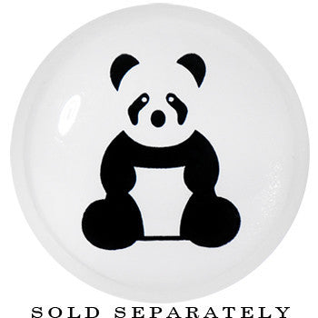 7/8 White Acrylic Panda Bear Single Flare Plug