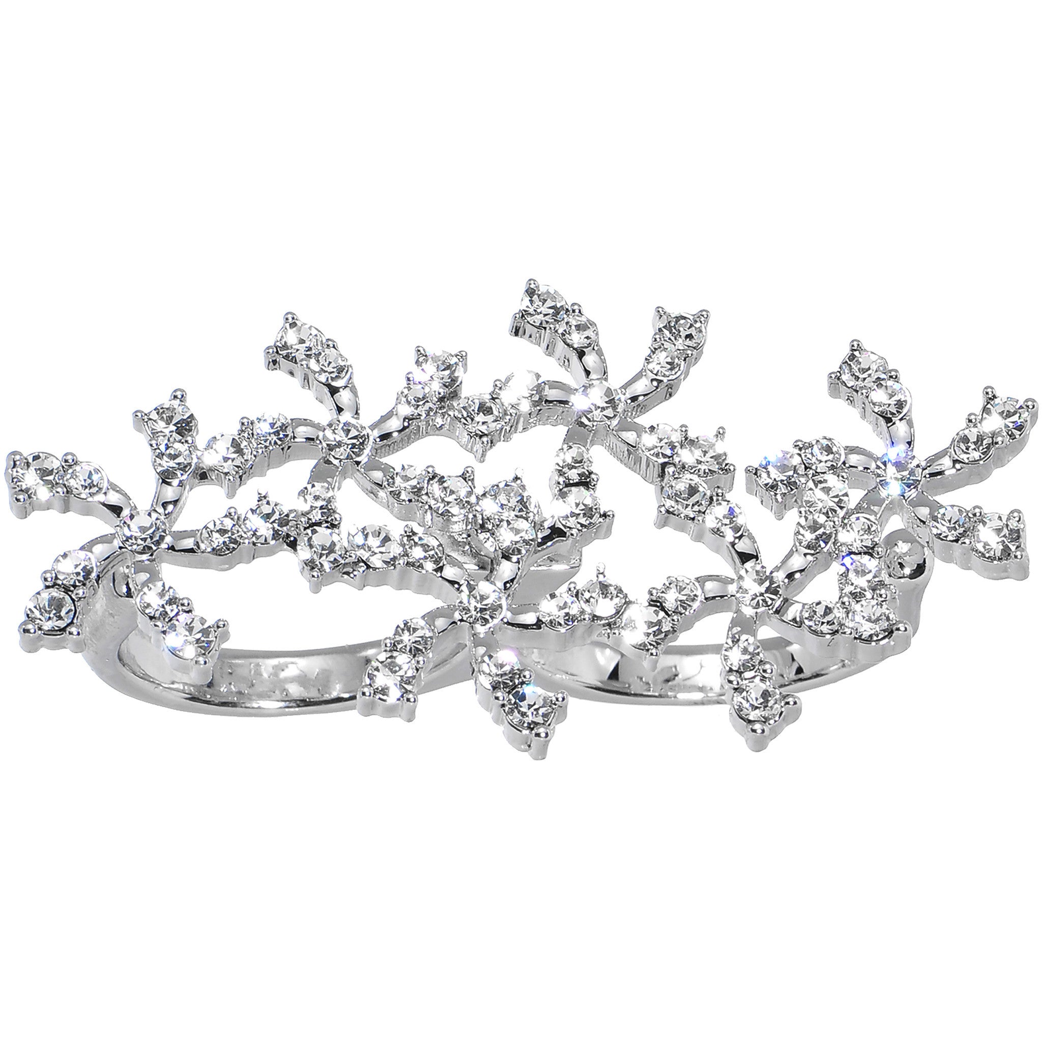 Crystalline Star Spangled Double Finger Ring