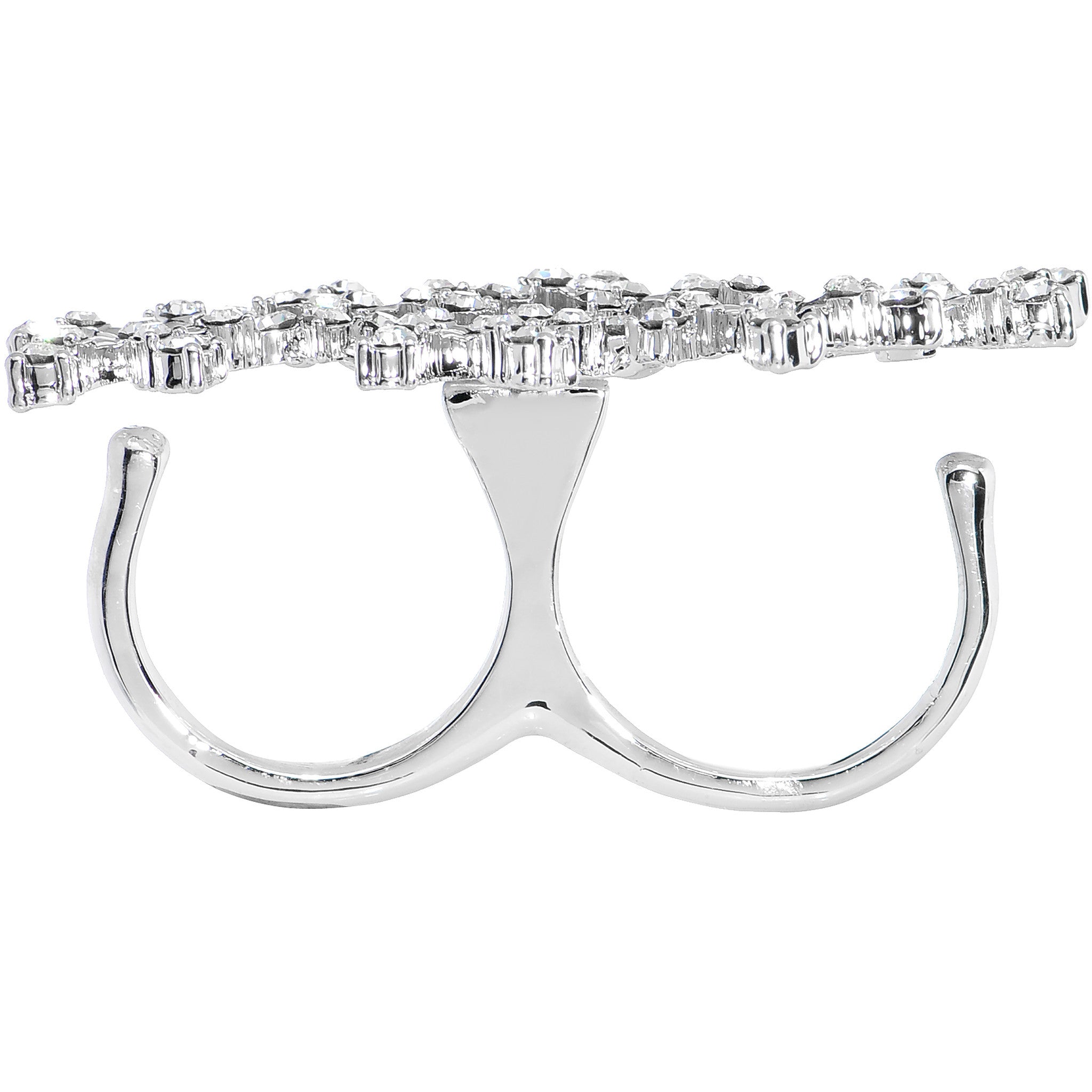 Crystalline Star Spangled Double Finger Ring