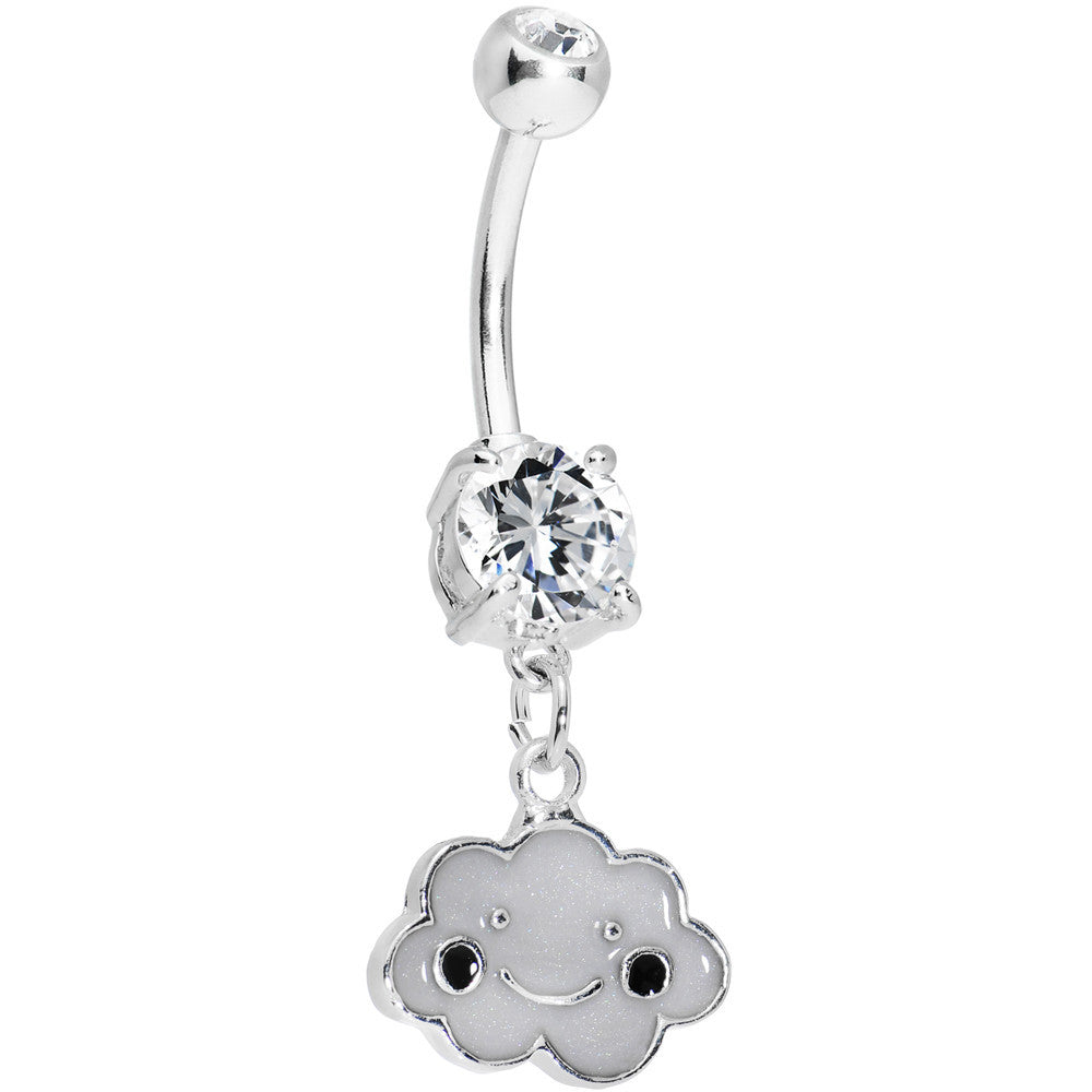 Crystalline Gem Smiling Cloud Belly Ring