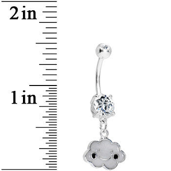 Crystalline Gem Smiling Cloud Belly Ring