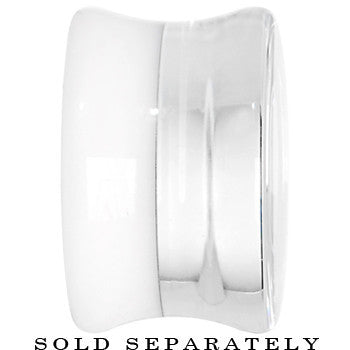 24mm Clear White Acrylic Mirror Split Saddle Plug