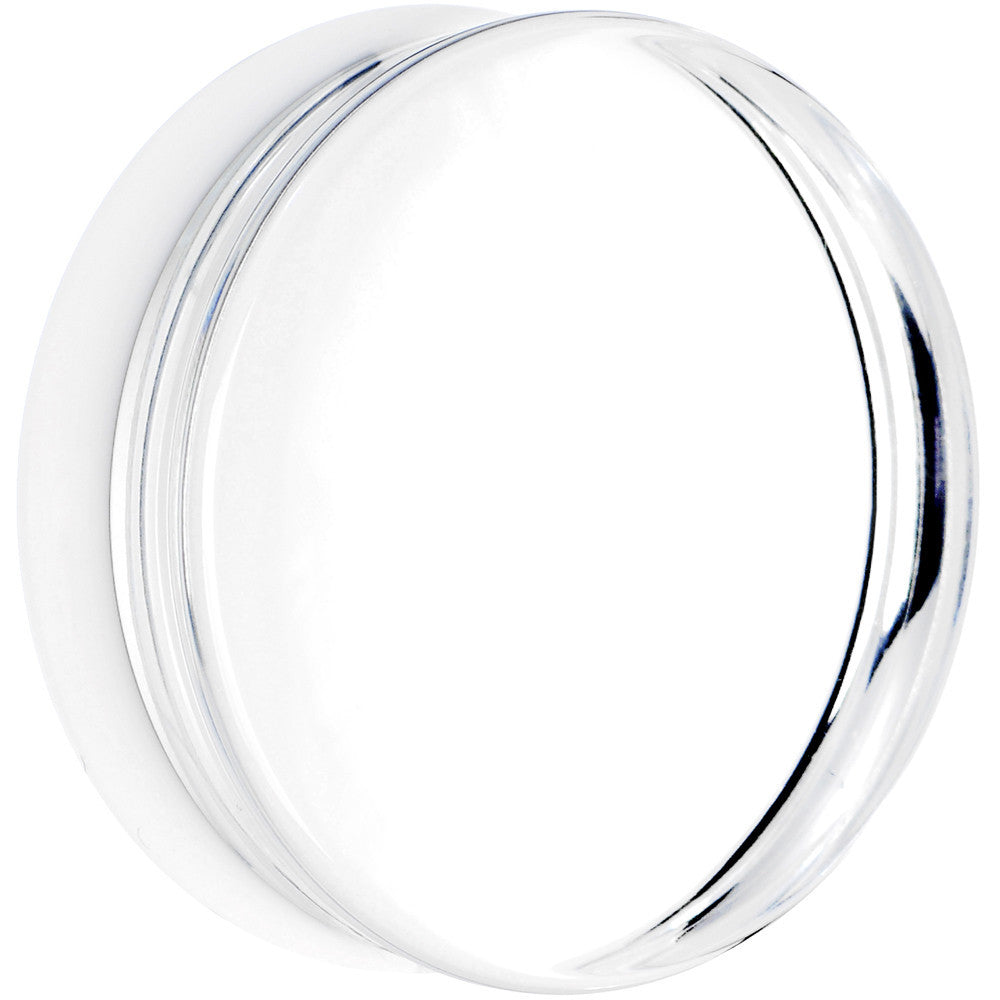 40mm Clear White Acrylic Mirror Split Saddle Plug
