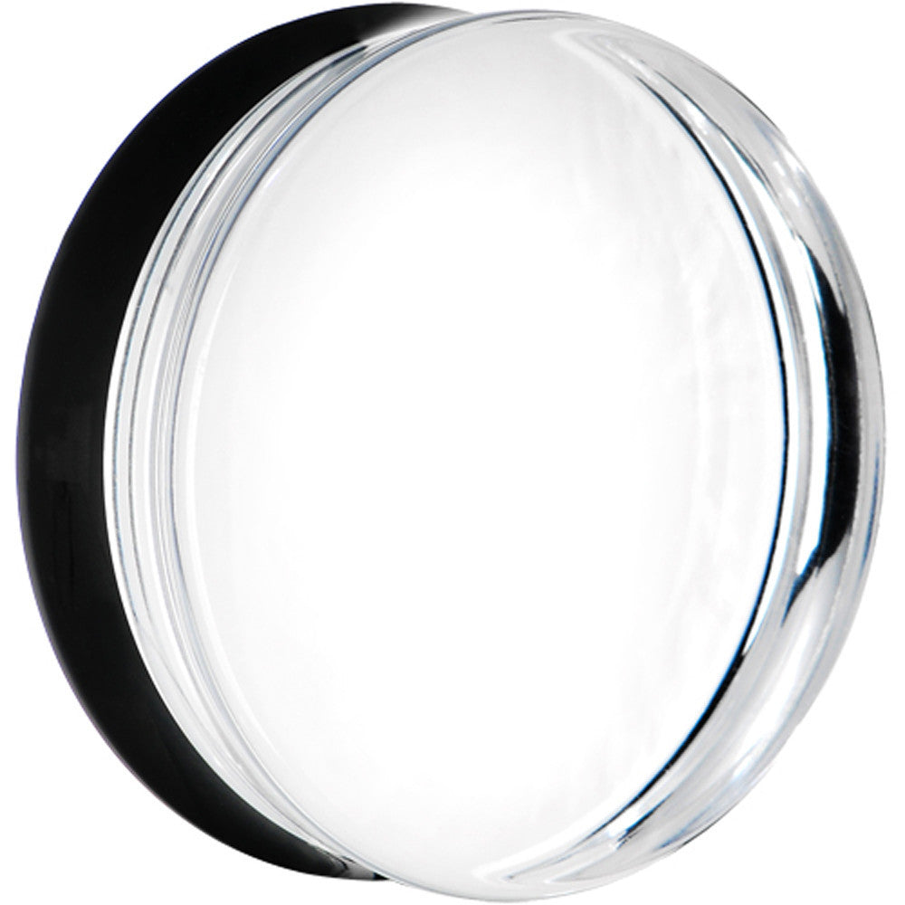 2 Clear Black Acrylic Mirror Split Saddle Plug